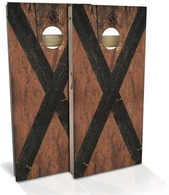 Skip's Garage Alabama Flag Rustic Outdoor Cornhole Board Set