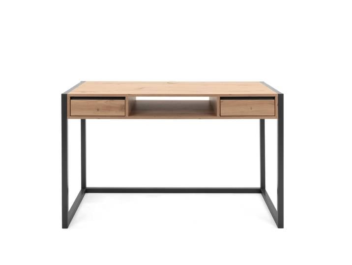 Bureau industriel bois et noir