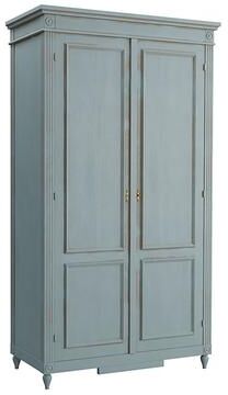 Casa Florentina Louis XVI Armoire - Distressed Blue Gray - Ballard Designs