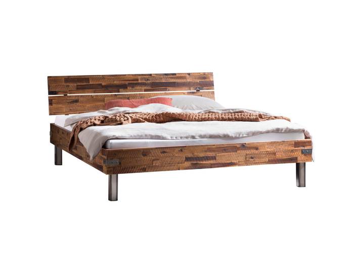 Bett, Braun, 180x200 cm, Massivholz Akazie, Kopfteil, Klassisch & Modern, Hasena