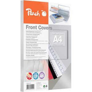 Peach Bindefolien PB100-19, klar-transparent, 150 mic, 0.15 mm stark, aus PVC, A4, 100 Stück