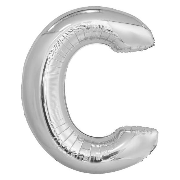 Amscan Buchstabenballon C Silber - 86cm (1x) (9909552)