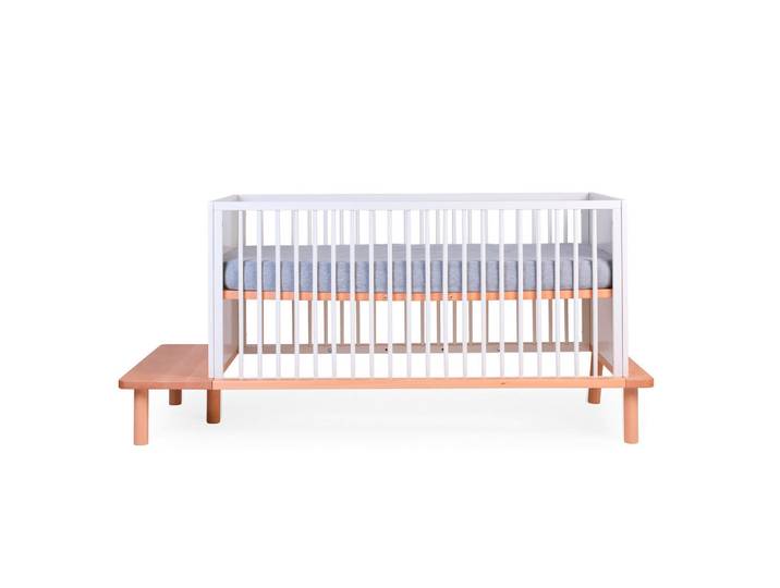 Childhome Gitterbett Evobed 5in1 Naturel inkl. Rausfallschutz B140Plf, Natur, Weiß, 182x84x84 cm, EN 71, Babymöbel, Babybetten, Gitterbett