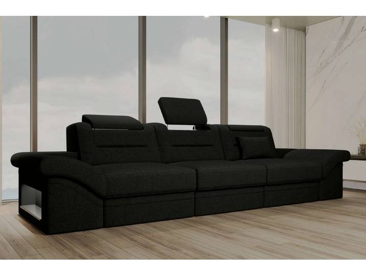 Sofa Dreams Polstergarnitur Couch Monza 3 Sitzer Stoffsofa, (Sofa, Big-Sofa), Designersofa Couch, 1 Zierkisse inklusive, LED