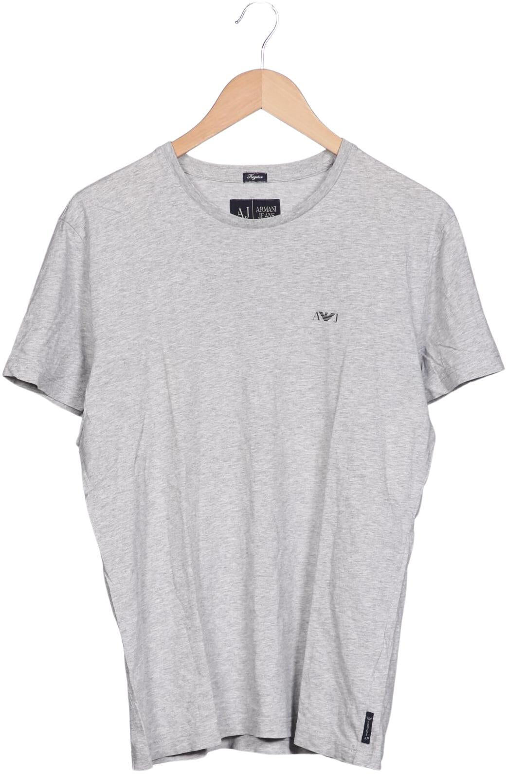 Giorgio Armani Jeans Herren T-Shirt, Grau, Gr. L, Baumwolle - Second Hand