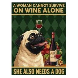 Ideyka Malen nach Zahlen - Poster, Wein und Hund 30x40 (66129024)