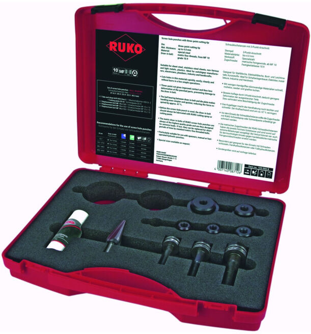 Ruko Jeux d'emporte-pièce à vis 3 K en coffret plastique (109006K)