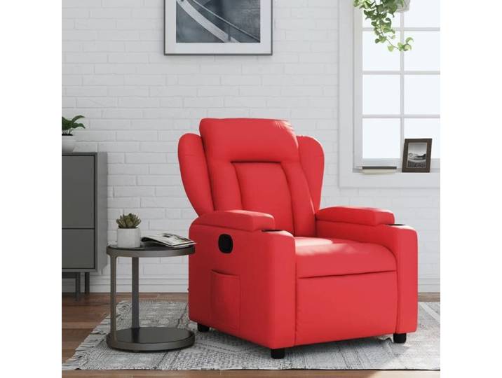 Fauteuil inclinable - - Fauteuil relax - Similicuir - Rouge - 1 place - 77x94 5x100cm 7042