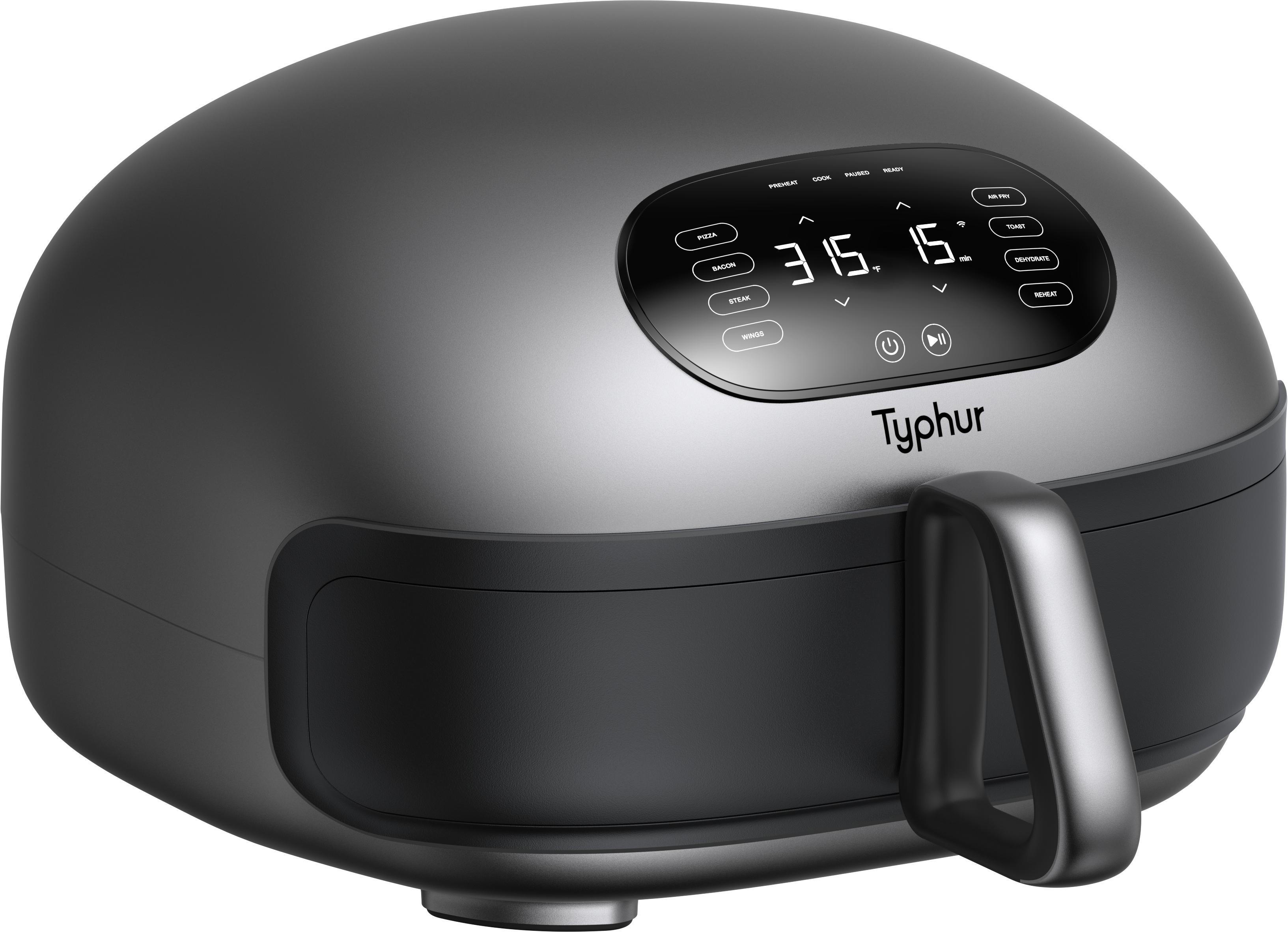 Typhur Dome 2, Heißluftfritteuse, 5,3 l, 40 °C, 232 °C, Einzelbild, Schwarz, Silber