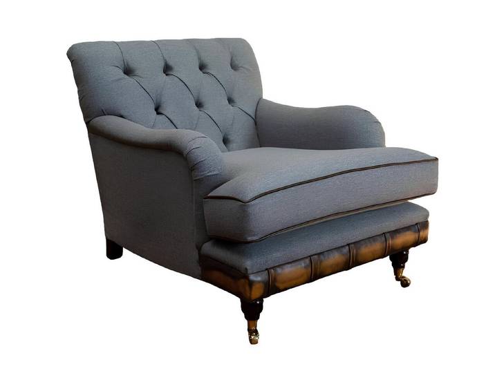 Xlmoebel Sessel Ohrensessel aus Stoff im Chesterfield-Stil für elegantes Wohnen (1-St., Sessel), Hergestellt in Europa