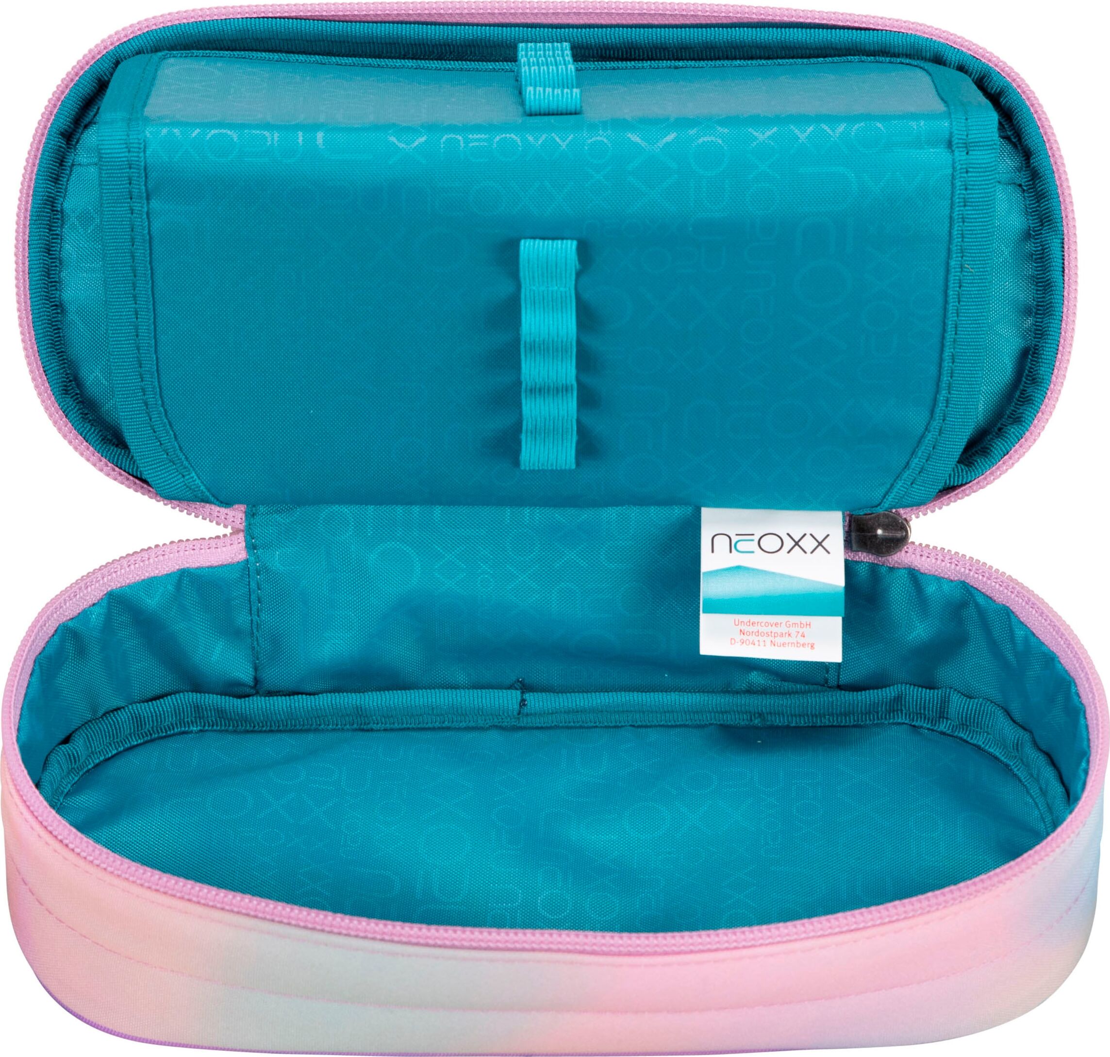 Schreibgeräteetui NEOXX "Schlamperbox, Jump", Kinder, rosa (candy party), Polyester, Schreibgeräteetuis Schreibgeräteetui, teilweise aus recyceltem Material candy party Einheitsgröße