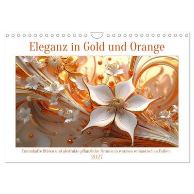 Eleganz in Gold und Orange (Wandkalender 2027 DIN A4 quer), CALVENDO Monatskalender