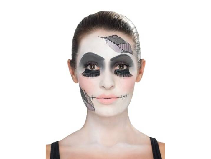 Smiffys Smiffys Make-Up FX, Damaged Doll Kit, Aqua, Black