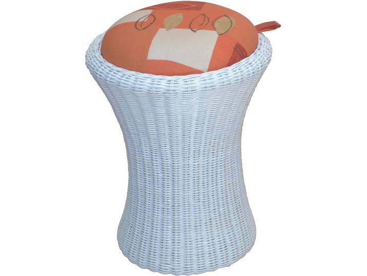 Truhe HOME AFFAIRE, weiss (weiß), H:53cm Ø:42cm, Truhen, Truhe, Wäschesitzhocker mit Stauraum
