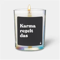 Chatty Candles, Duftkerzen, Duftkerze Woody Karma regelt das