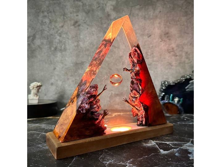 Veilleuse en résine et bois, ornement de chambre à coucher, ornements artistiques créatifs de luxe, esthétique moderne, ornement d'halloween, décorations pour la maison