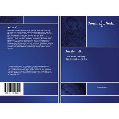 Auskunft, Taschenbuch von Gerda Altpeter, Fromm Verlag, 978-3-8416-0950-2