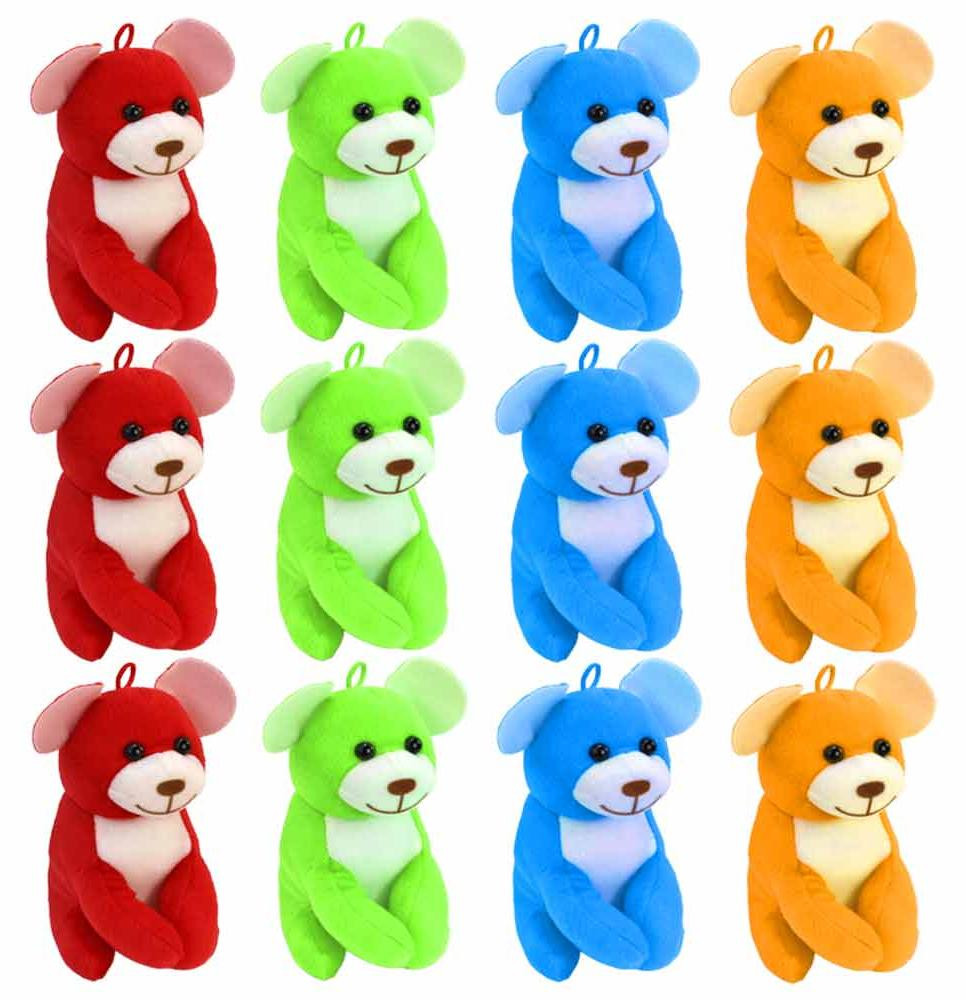 Whitehouse Leisure Set van 12 kleurrijke knuffelberen, ca. 16 cm