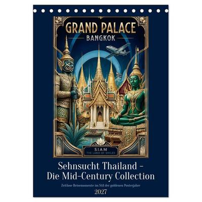 Sehnsucht Thailand - Die Mid-Century Collection (Tischkalender 2027 DIN A5 hoch), CALVENDO Monatskalender