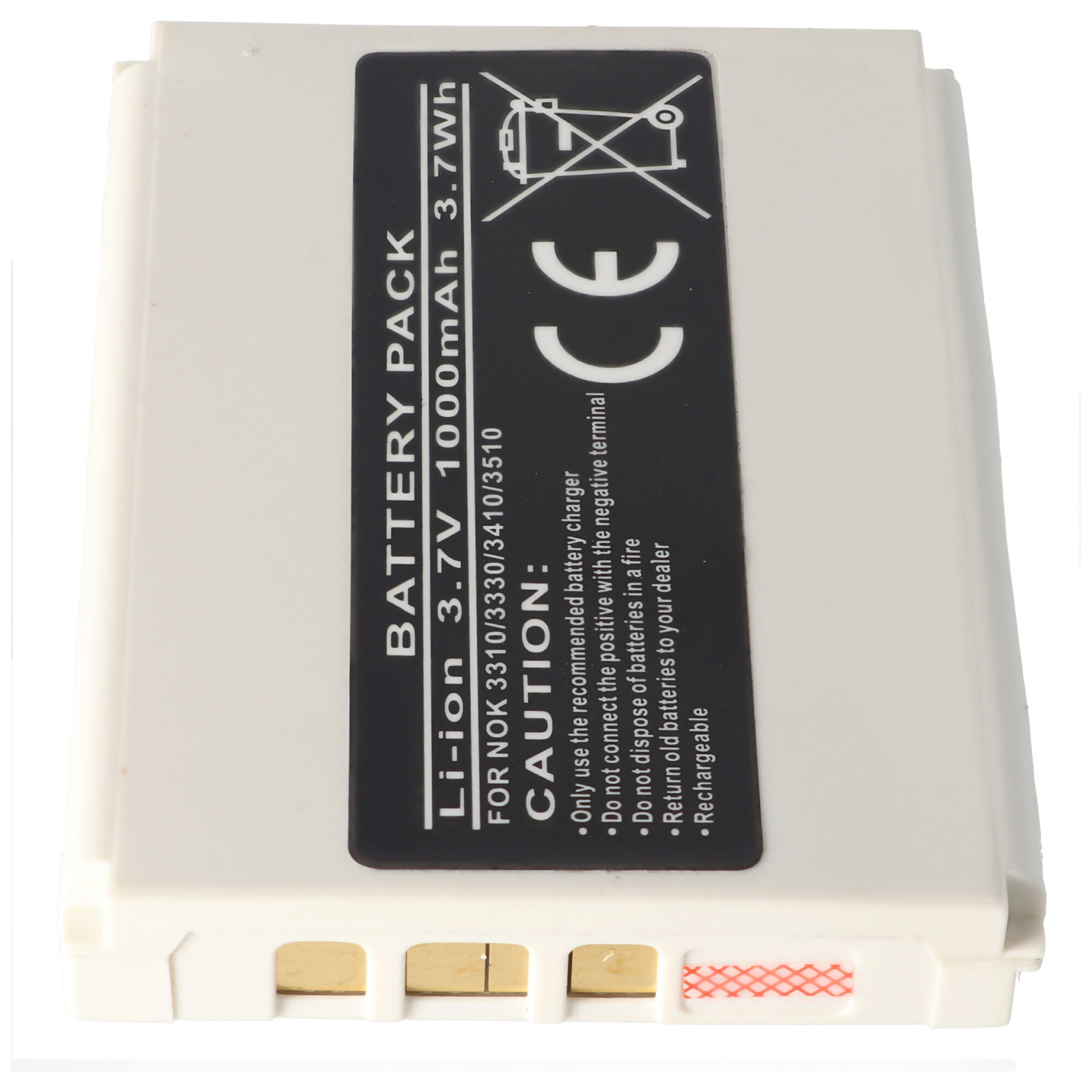 AccuCell Batterij geschikt voor Nokia BLC-2, compatibel met 3310, 3330, 3410, 3510, Lithium-ion, 3.7V, 1000mAh, 3.7Wh