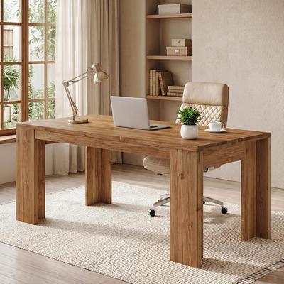 Bluebell 63-Inch Solid Wood Executive Desk, Rectangular Home Office Computer Desk with Large Tabletop & Legroom
