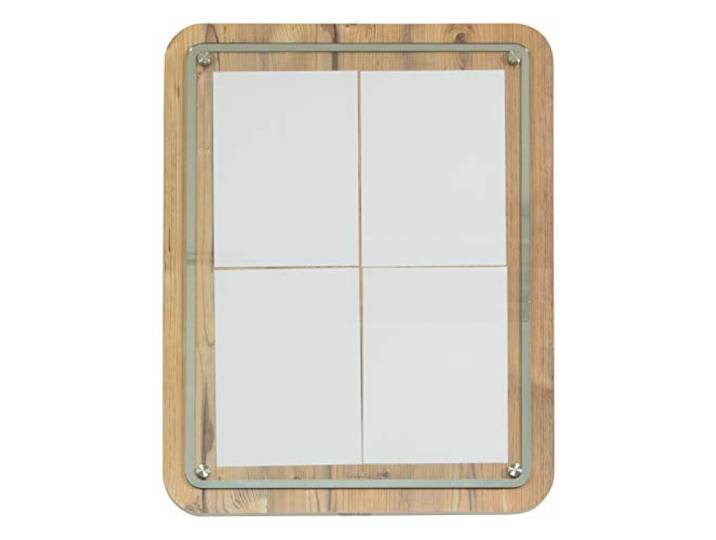 SECURIT Tableau Noir en Verre Star 4 x A4 (A2) Chêne d'information. Pour Affichage En Bois Avec Un Bord Style en Acier Inoxydable et Plaque avant en Verre. Pour une Toile