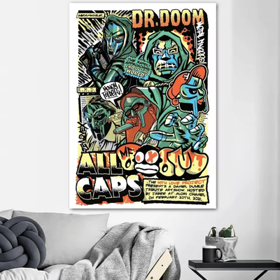 Inspire Curations MF DOOM Album Cover Canvas Poster Hip Hop Wall Art For Room & Studio Decor z4 30x40cm No Frame