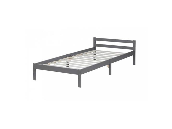 Lit simple en bois 90x200 gris