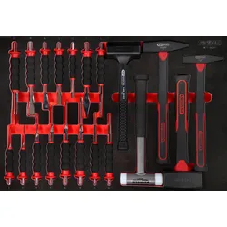 KS Tools Hammer- - und Meißel-Satz in Schaumstoffeinlage, 20-tlg - 811.0020