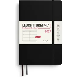 Leuchtturm 1917 Wochenplaner Hardcover 2027 EN B6+, schwarz