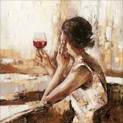 Originalbild (BHT 100x100x4 cm) - bunt - BHT 100x100x4 cm