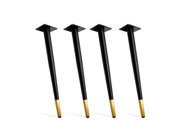 Verstellbare Möbelbeine Im Industrie-Stil, 4er-Pack Weiße Kegelförmige Tischfüße, 55 Cm Höhe, Stabil Und Vielseitig Einsetzbar Für Couchtische, Bänke, Stühle, Kommoden(Black/Gold,60cm)