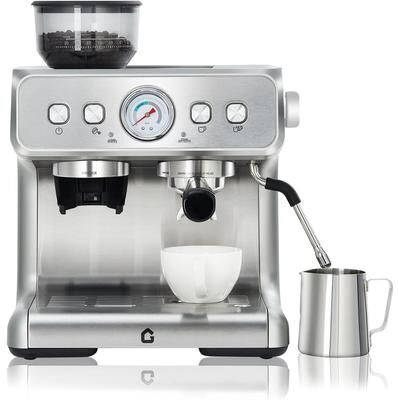YUN Espresso Machine with Grinder & Milk Frother, 20 Bar Coffee and Espresso Maker Combo