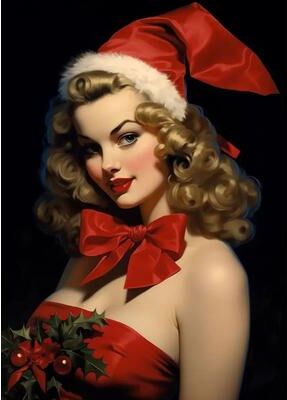 Inspired Living Vintage Santa Claus Canvas Print Christmas Wall Art For Holiday Home Decor 40x50cm d