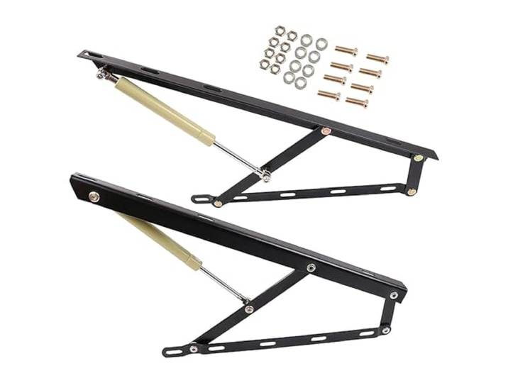 BNGFSDF Bett-Hebemechanismus, 1 Paar Hochleistungs-Hydraulikbettmechanismus, Bettlagerlift(Black,80cm/2.6ft)