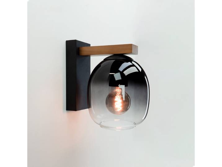 EGLO Filago Wandlamp - E27 - 20 cm - Bruin Zwart - Glas
