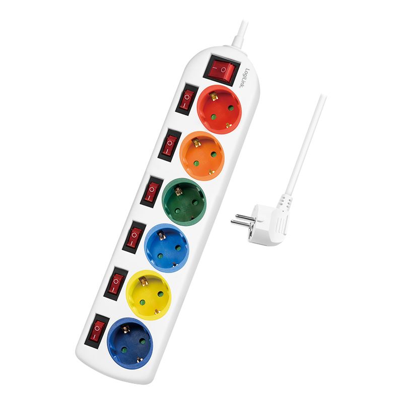 1.50m LogiLink Steckdosenleiste Satz mit mehreren Farben 6 (LPS259)