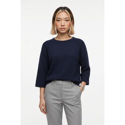 3/4-Arm-Shirt RICHROYAL, Damen, Gr. XL, blau (midnight blau), Strick, Obermaterial: 81% Polyester, 14% Viskose, 5% Elasthan, normal, Rundhals, Shirts 3/4-Arm-Shirt