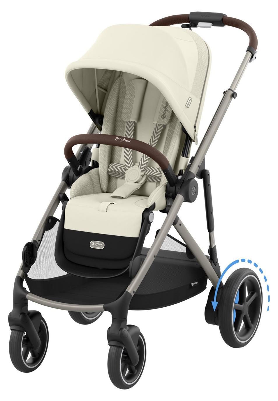 Cybex E-Gazelle S Geschwisterwagen - Taupe - Seashell Beige / Light Beige