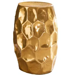 BEISTELLTISCH Aluminium Hammerschlag Pflegeleicht ENNS, Gold 30x30x47 cm