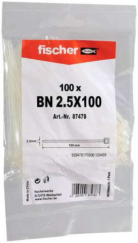 Fischer 087478 BN 2,5 x 100 Kabelbinder 100mm 2.5mm Transparent 100St.