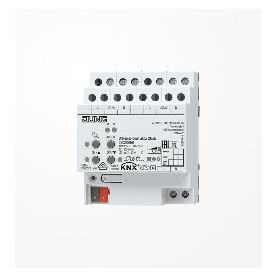 JUNG 3902 REGHE KNX LED-Universal-Dimmaktor, AC 110... 3902REGHE (Dimmaktor) (3902REGHE)