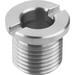 AUFNAHMEBUCHSE FÜR KUGELSPERRBOLZEN D=10, M=M16x1,5, EDELSTAHL BLANK