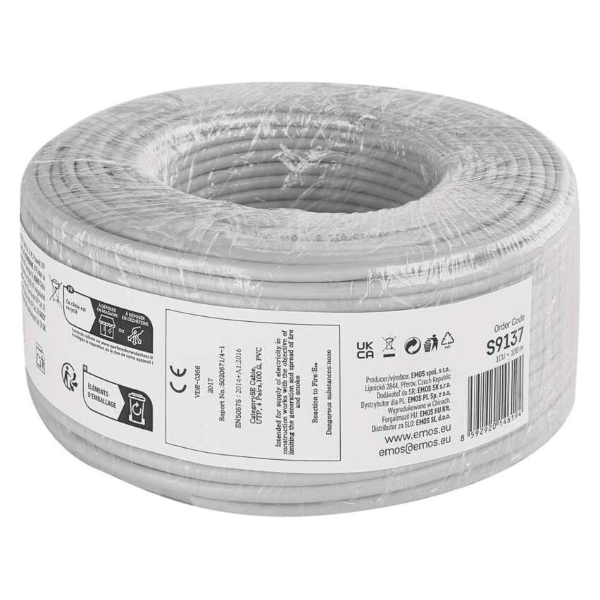 Emos Datenkabel UTP CAT 5E PVC CCA, 100m (UTP, CAT5e, 100 m) (61863209)