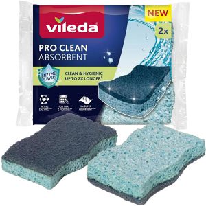 Vileda Spülschwamm PRO CLEAN Topfreiniger Viskose, 179253, mit Scheuerseite, 2 Stück