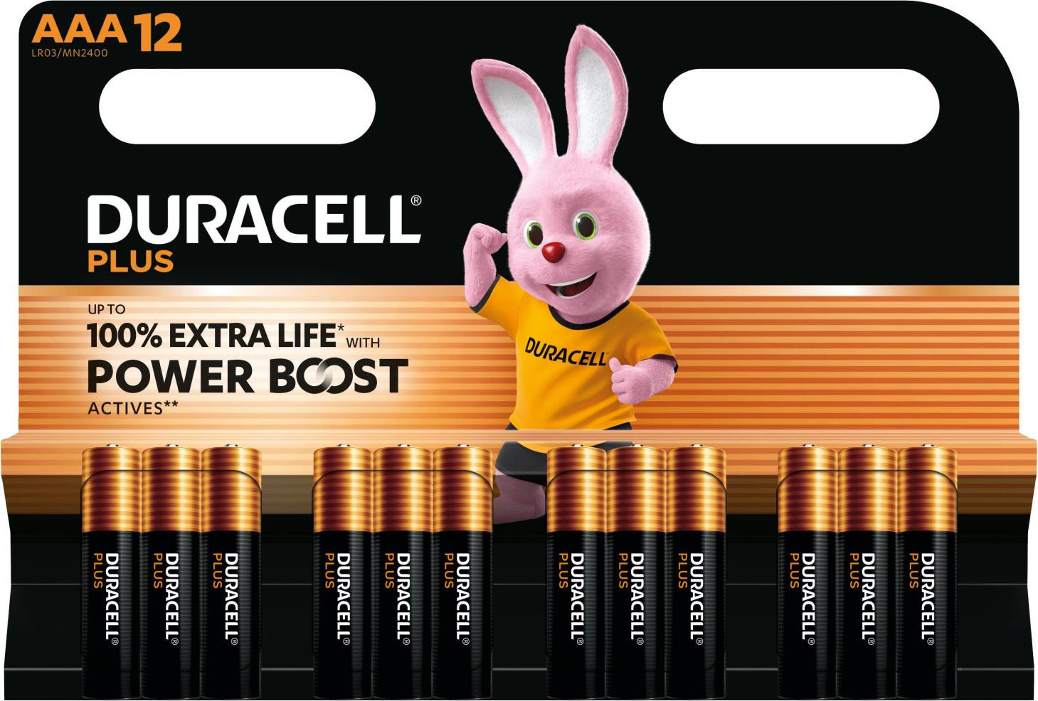 Duracell Plus Alkaline Wegwerpbatterijen AAA 12 stuks
