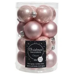 Kaemingk Weihnachtsbaumkugeln Glas Ø 3,5 cm 16 Stück rosa glanz/matt mix