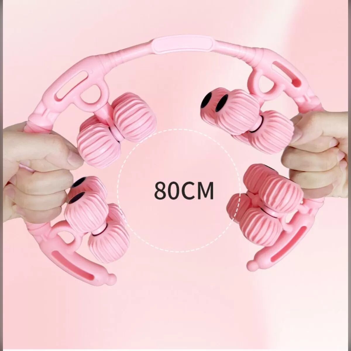 INF 16-Rad Doppel-Layer 360° Beinmassage-Roller – Einstellbare Breite, PP+TPR 3D-Perlen Tiefkneten Rosa