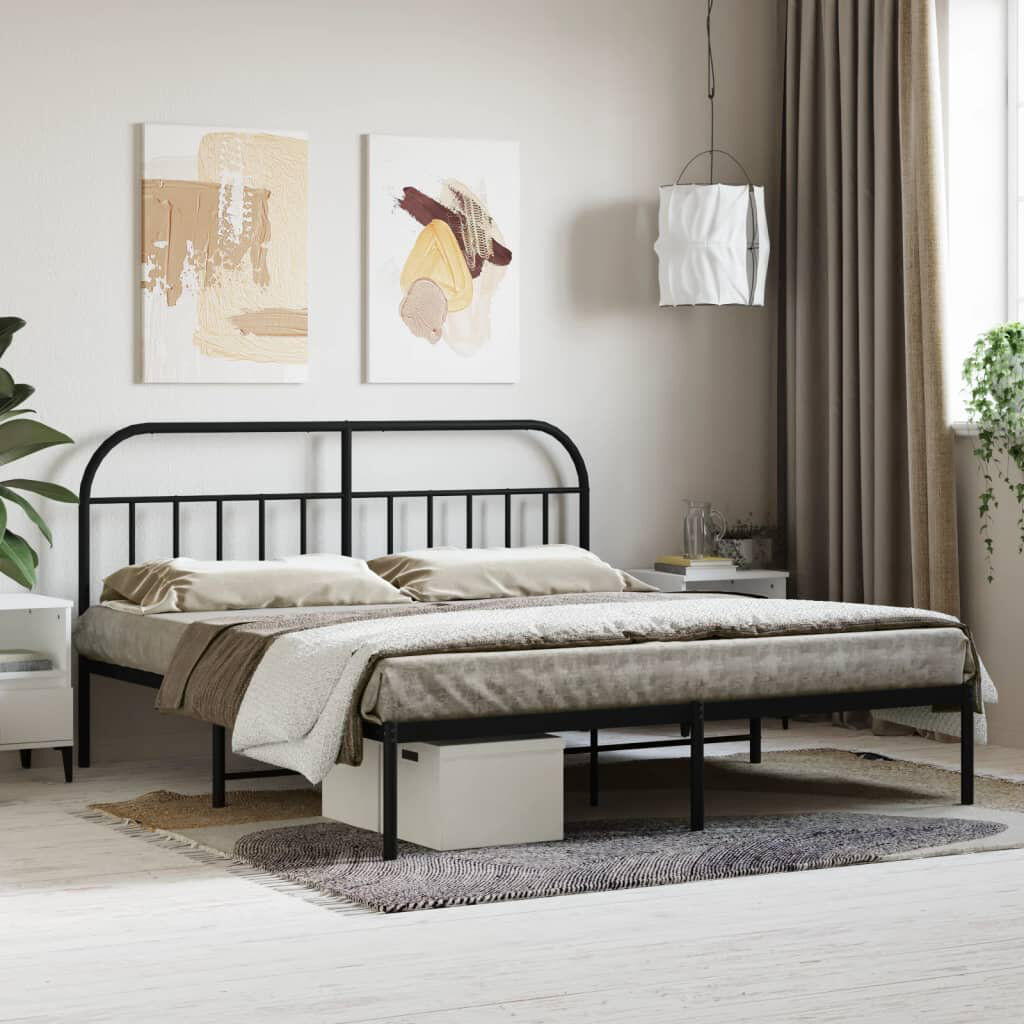 Brambly Cottage Hosby Steel Bed Black European Double (140 x 200cm)
