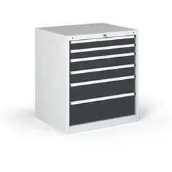 Werkstatt-Schubladenschrank G345, 6 Schubladen, 881 x 653 x 800 mm, Graphit